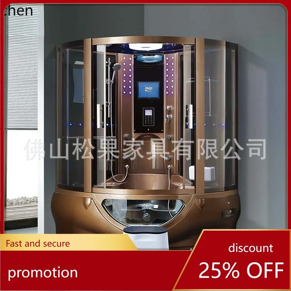 Z31- Triangular Arc Integrated Shower Room, All-in-One Household Wet and Dry Bathroom, Glass Fan-Shaped