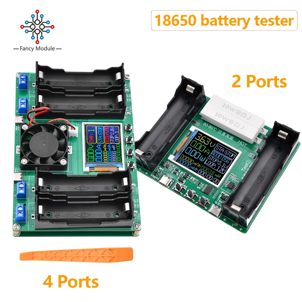 2/4 portów 18650 pojemność baterii moduł testera typu C MAh MWh cyfrowy wyświetlacz bateria litowa pomiar wykrywacz zasilania Tester