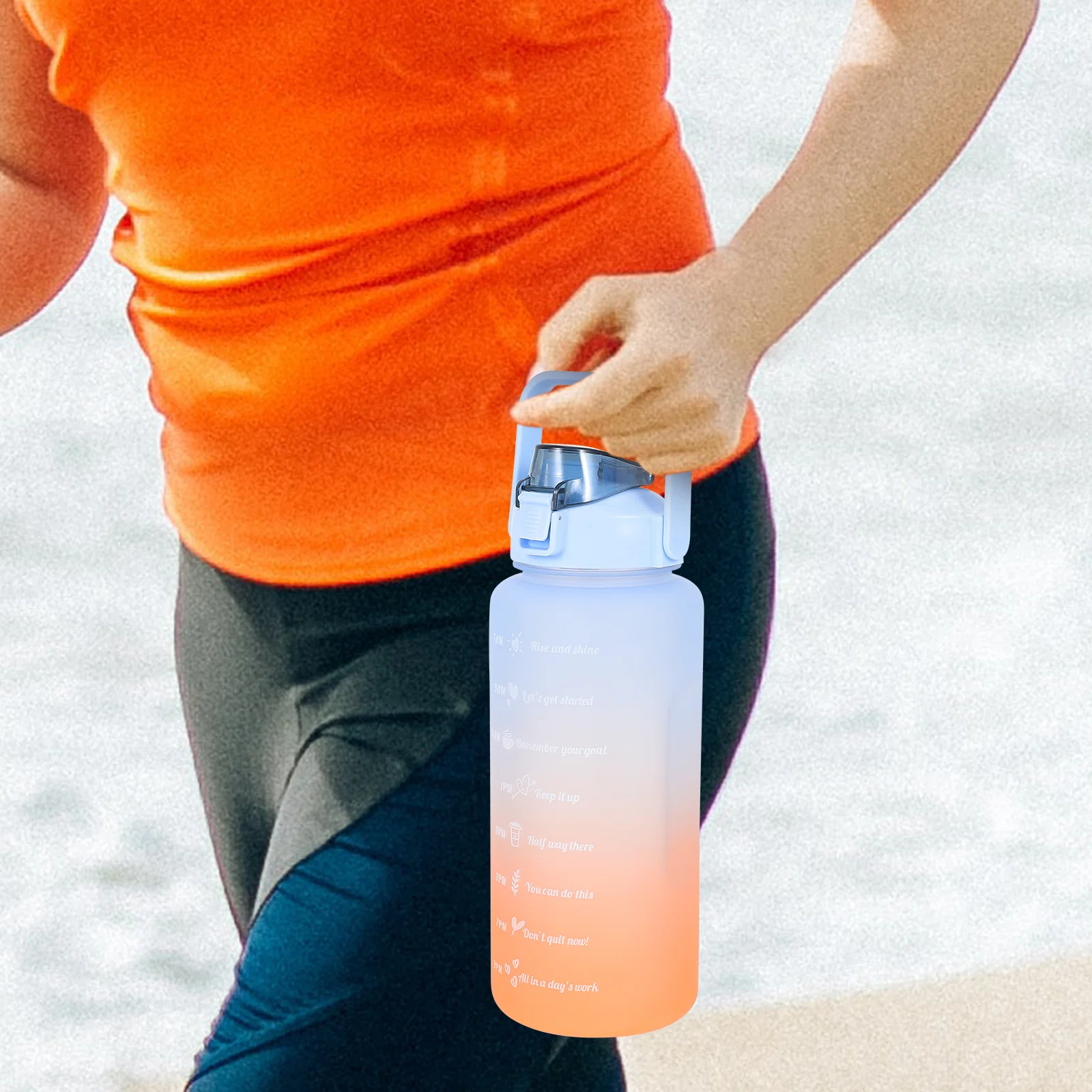 

Outdoor Sports Water Bottle Gradient Color Portable Drinking Cup Large Capacity Transparent Plastic Bottle For Juice Tea