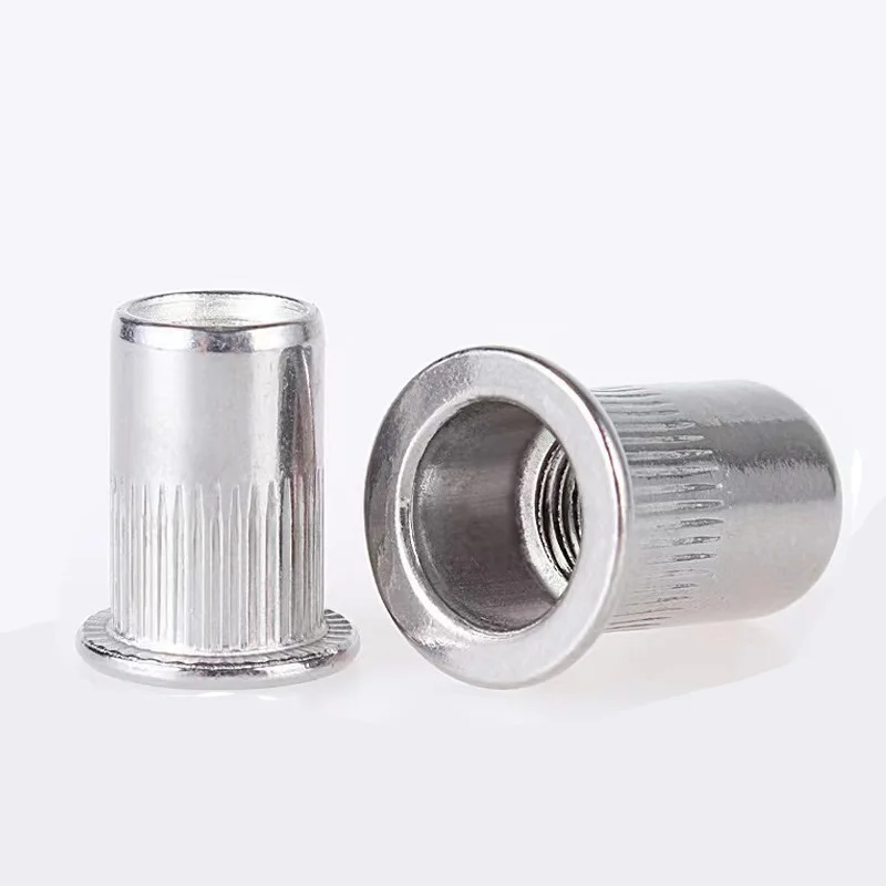 10-50 Pcs M3 M4 M5 M6 M8 M10 M12 Rivet Gun Aluminum Alloy Rivnut Flat Head Threaded Rivet Insert Nutsert Cap Rivet Nut Rustproof