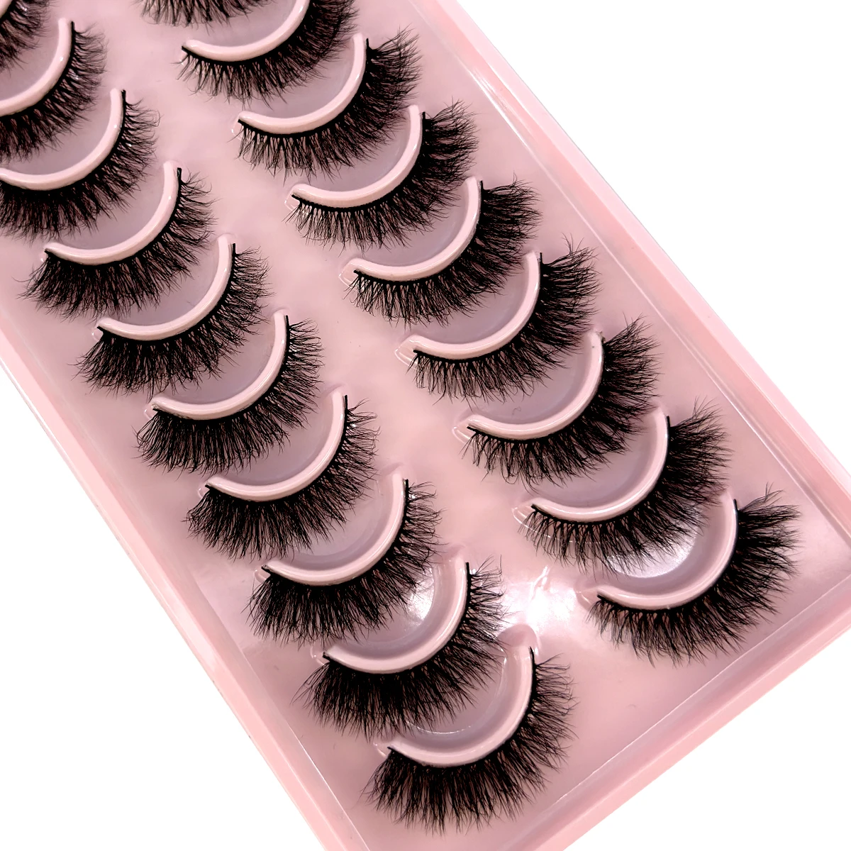 New10 Paar natürliche falsche Wimpern 5D flauschige gefälschte Wimpern langes Make-up 3D-Nerzwimpern Verlängerungswimpern Nerzwimpern für Schönheit