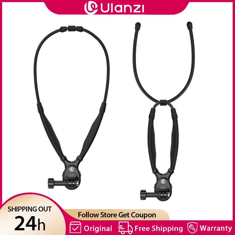 Ulanzi ZJ09 Flexible Neck Mount for Gopro DJI Pocket 4 Action 6 5 Insta 360 Action Camera Magnetic Neck Holder for Outdoor Sport
