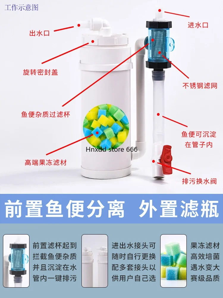 Fish tank filter external filter bucket water purification circulation system