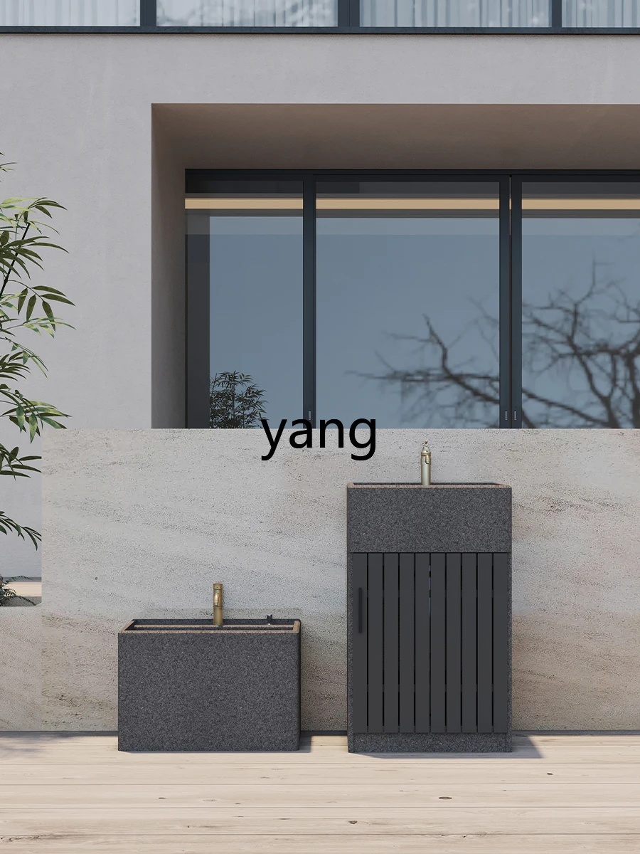 CX Outdoor Pedestal Basin Integrated Floor Type Wash Basin Courtyard Marble Washbasin