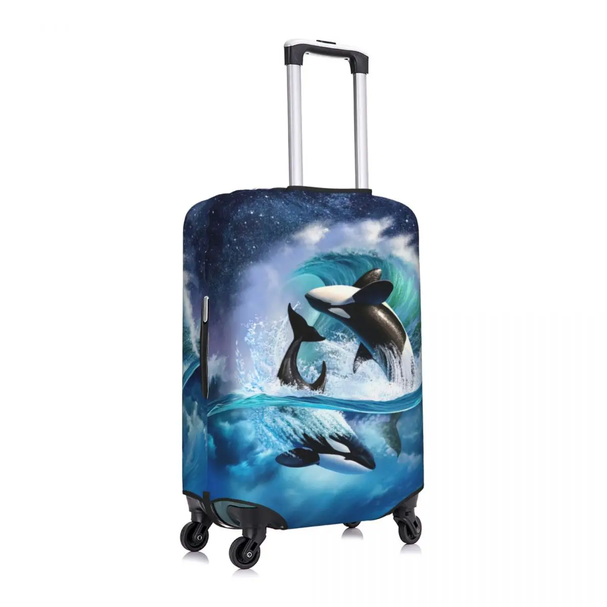 Orca Onda Dolphin Print Bagagem Protetora Poeira Cobre Elastic Impermeável 18-32 polegada Mala Capa Viagem Acessórios