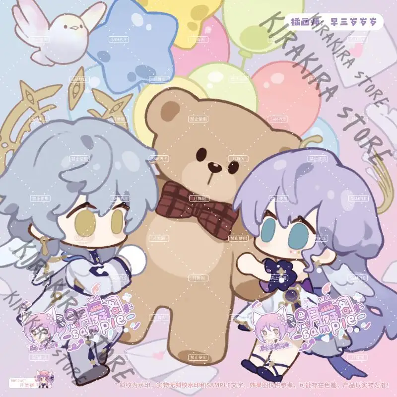 Honkai: Star Rail Robin Sunday Standing Sign Glitter Resin Pendant Keychain Double Flash Badge Cosplay Ornaments Accessory