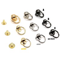20pcs High Quality Zinc-alloy Ball Nail Screwback Chicago Screw Back Rivet Stud with O Ring for Leather Bag Belt Phone Case DIY
