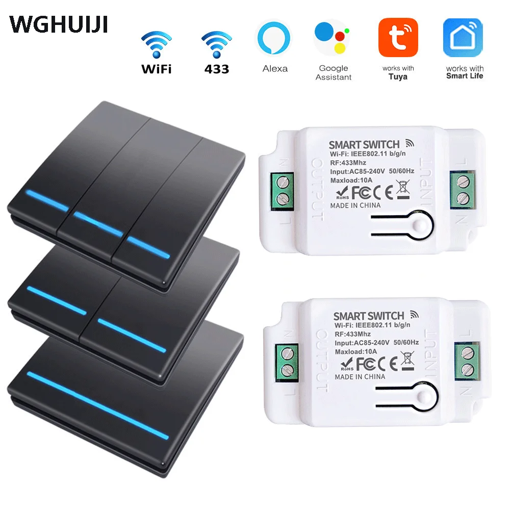 Wireless remote control panel, no wiring required, can be attached at will. Smart switch, smart circuit breaker, lamp controller