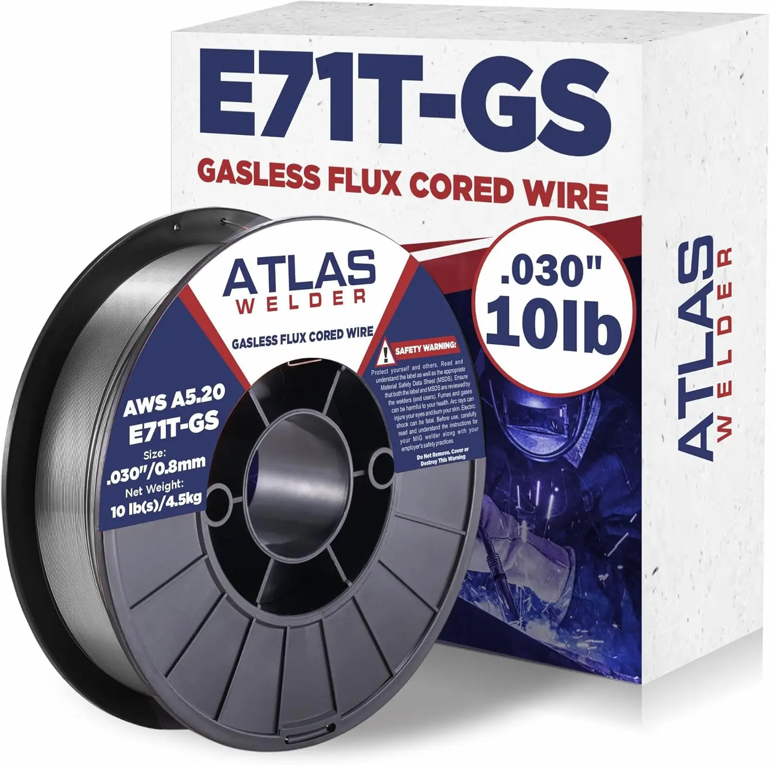 

Сварочная проволока Flux Core, E71T-GS, 0,030 дюйма, 10 фунтов, безгазовая проволока MIG для низкоуглеродистой стали с низким уровнем разбрызгивания для сварки в любых положениях
