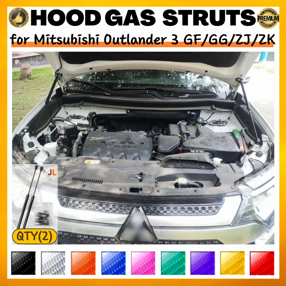 

Qty(2) Hood Struts for Mitsubishi Outlander 3 GF/GG/ZJ/ZK 2013-2021 Front Bonnet Modify Gas Springs Shock Absorbers Lift Support
