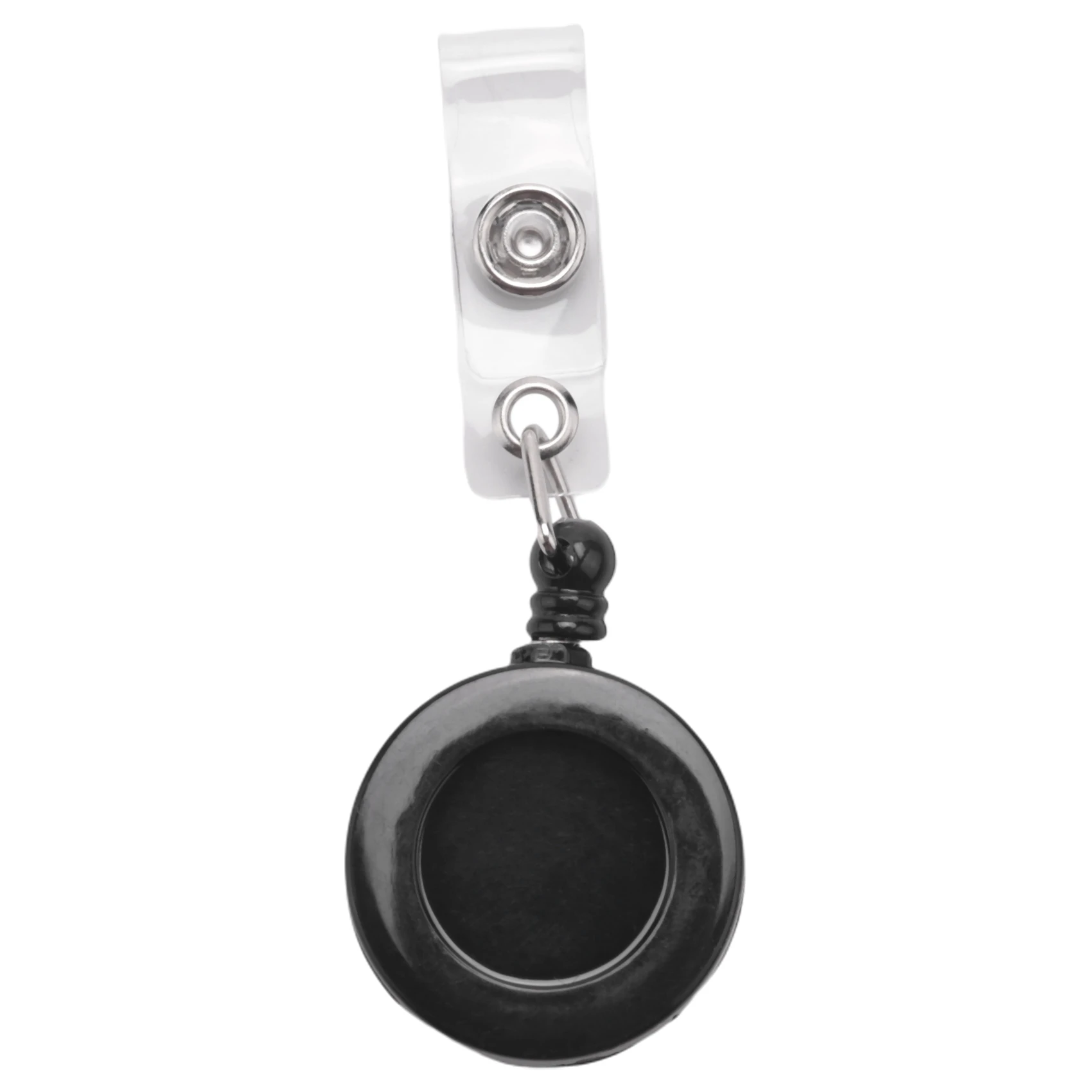 ABNP 1 Pcs Badge Holder Retractable Reel YOYO Clip Snap Button ID Card Key Black
