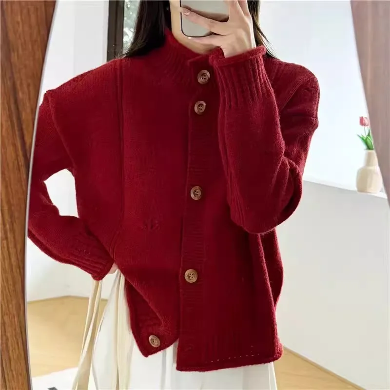 

Women's Knitted Sweater round Ne Hollow out Crochet Svel Top Loose Fit Pure Color Cuffed Autumn Winter New Design
