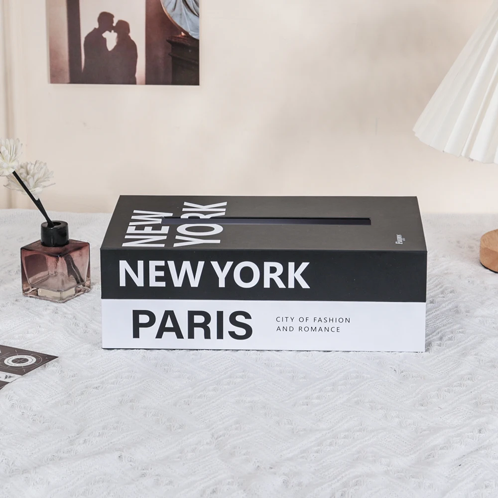 Luxus Buch Stil Tissue Box Serviette Halter Fall Papier Box Container Mode Hotel Lagerung Box Hause Tisch Dekoration Ornamente – Detail 10