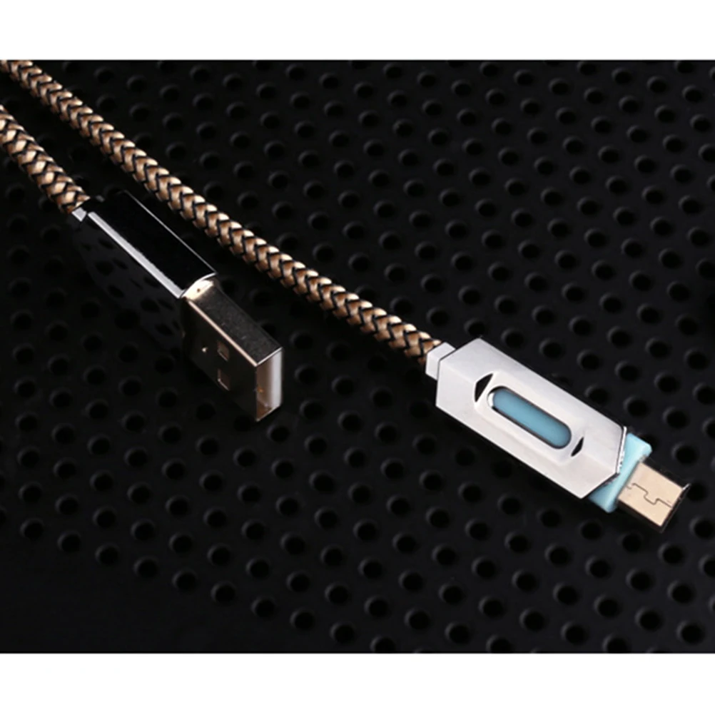 

Led Indicator Nylon Braided Fast Charging Micro Usb Cable Charge Cord For Phones Tablets S7 Pixel 2