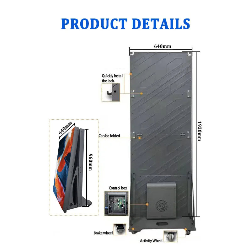 High Quality P2.5 P1.86 Indoor LED Poster Screen New Folding Design for Shopping Mall Advertising Exhibition Retail Store