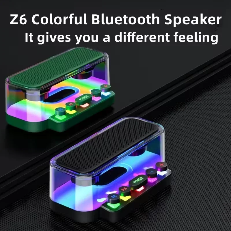 Z6 Wireless Bluetooth Speaker with HiFi Stereo Sound, Long Hours Playtimes with Colorful Lights