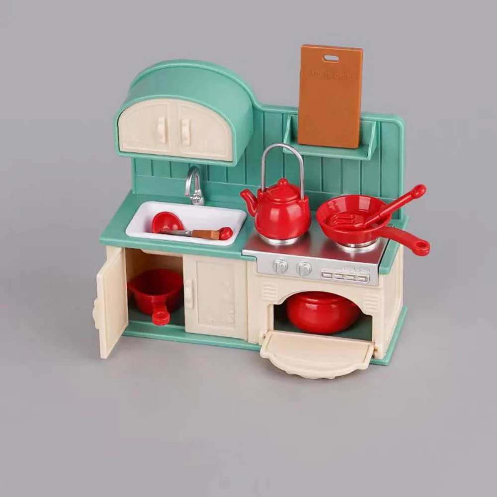 Mini cocina de simulación 1:12, pequeños electrodomésticos, mesas de comedor, adornos para casa de muñecas, muebles en miniatura, modelo de cocina