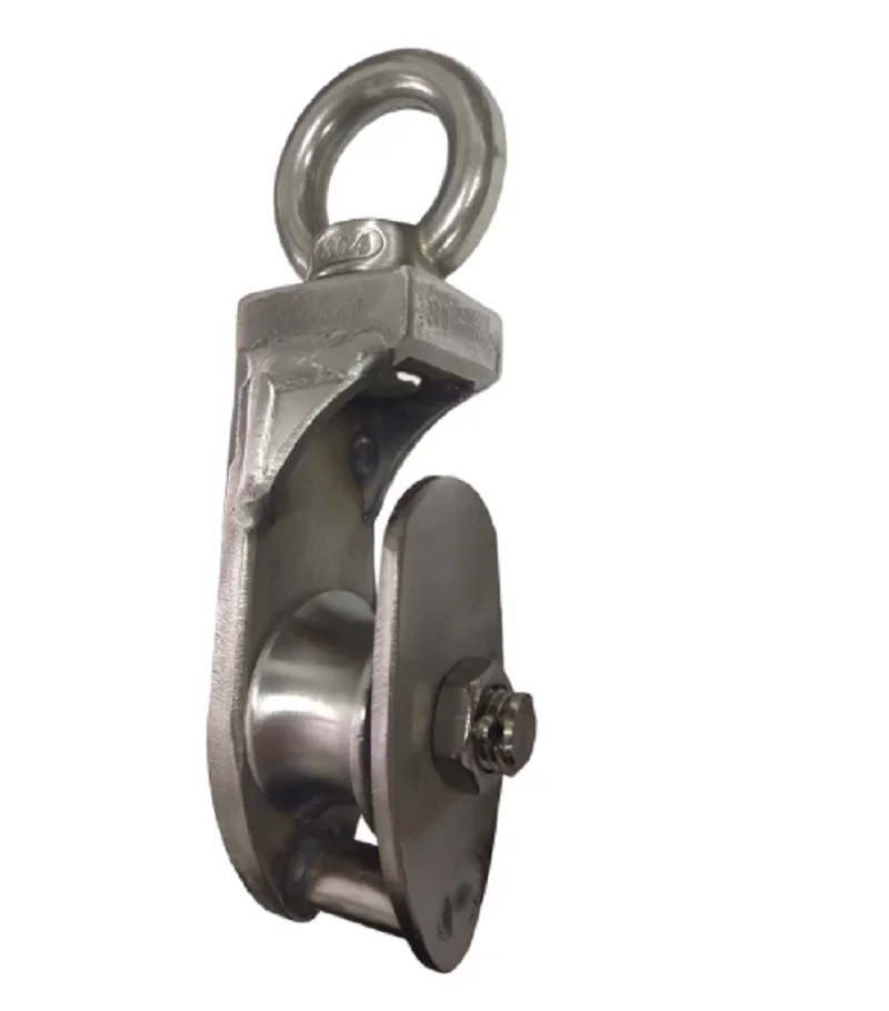0.5T-3T Marine lifting pulley crane wheel heavy-duty shackling 304 stainless steel pulley shackle block roller for yacht boat