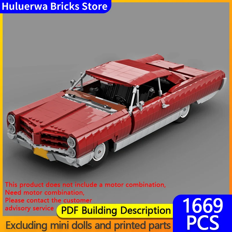 

City Car Model MOC Building Bricks Bonneville American Luxury Sedan Modular Technology Children Holiday Gifts Assemble Toys Suit
