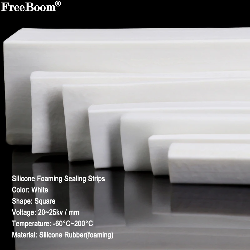 

1~30m Silicone Foamed Sealing Strips Square White Trim Seal Silicon Rubber Door Windows Gasket Silicone Sponge Strip