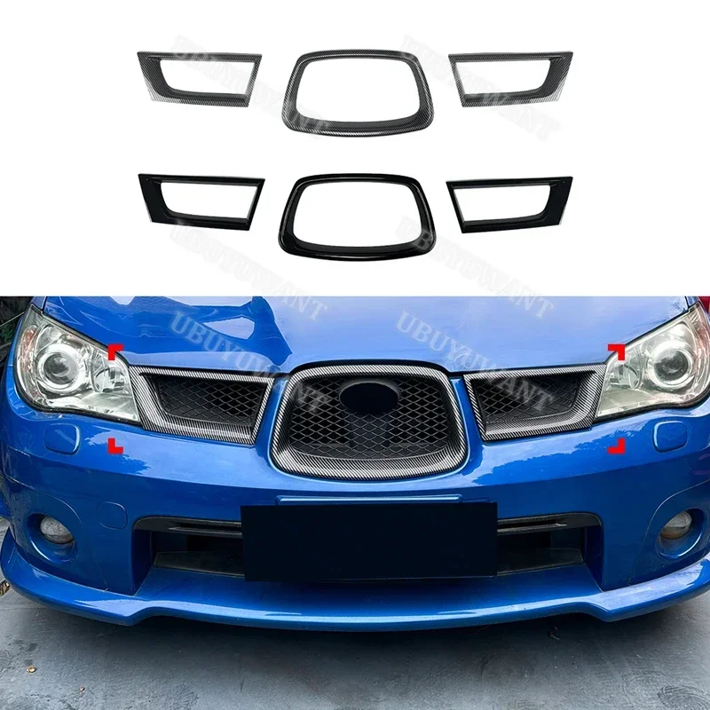 Para Subaru Impreza WRX STI 9ª generación 2006-2007, Rejilla Central, Alerones Delanteros para Automóvil, Mejora la Estabilidad del Vehículo, Divisor de Parachoques Delantero