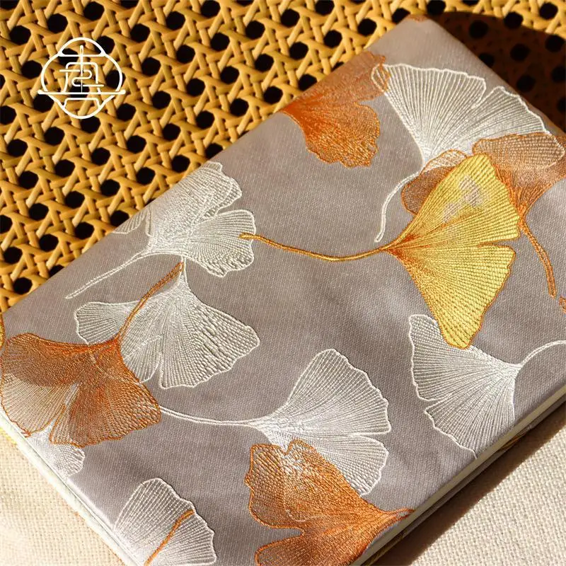 Gift, Ginkgo biloba, soft new Chinese style handmade handbook, cloth book and coat set A5A6 note