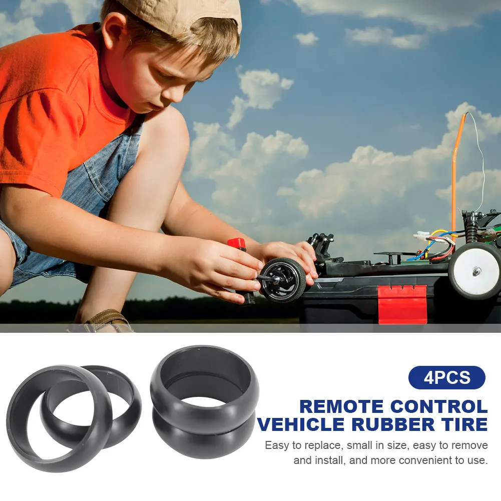 4pcs Wheel Tires Tyre Upgrade Parts 25mm Rubber Wheel Tires Replacement RC Car Wheel Tires Accessories for Wltoys 1/28 K969 K989