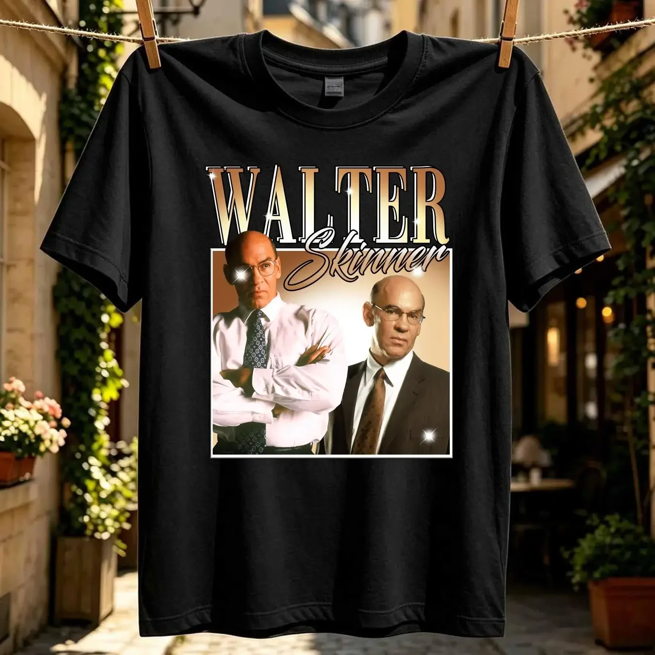 washed T Shirt The X Files Mitch Pileggi Walter Skinner 90S Vintage vintage Washed Breathable designer clothes Stretched