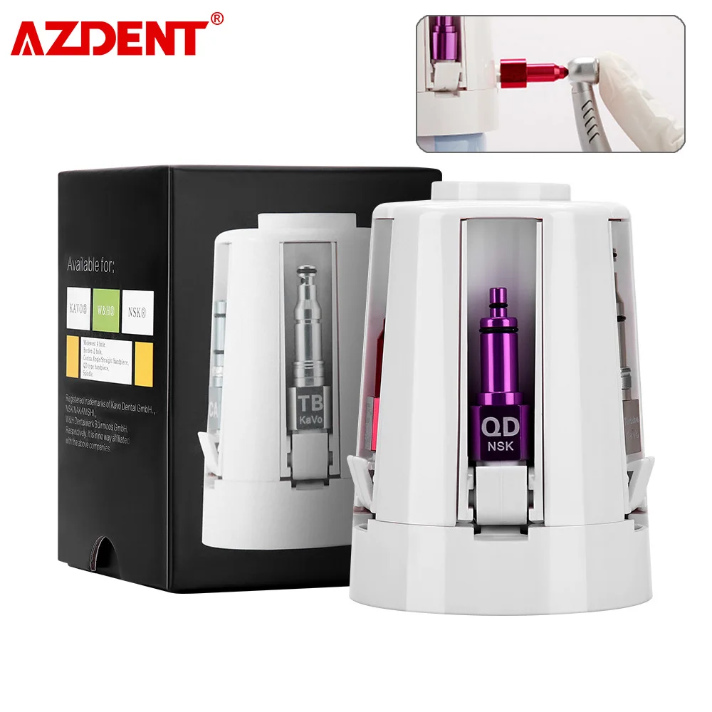 AZDENT Dental Handpiece Cleaning Oil Lubricator With 5 Style Connector Portable Maintenance Tools