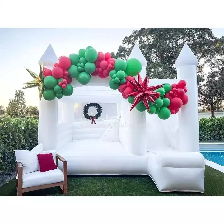 Casamento comercial branco inflável Bounce House, combo com Slide Bouncer, Jumping Castle for Kids, Wholesale