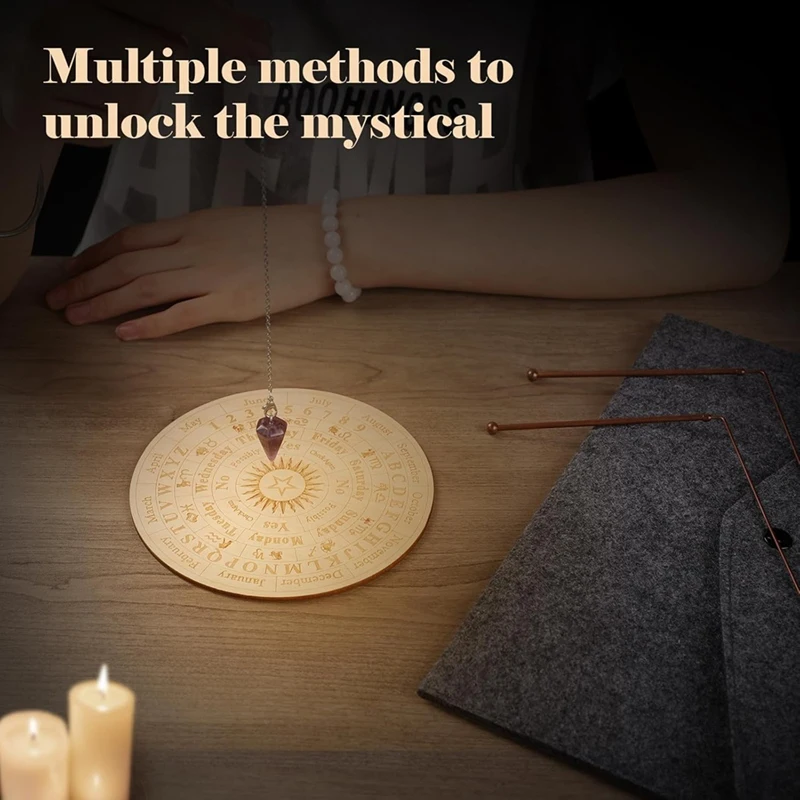 Copper Dowsing Rods Spiritual And Divining Pendulum Board Mat Kit For Ghost Hunting,Divining Water,Energy Healing