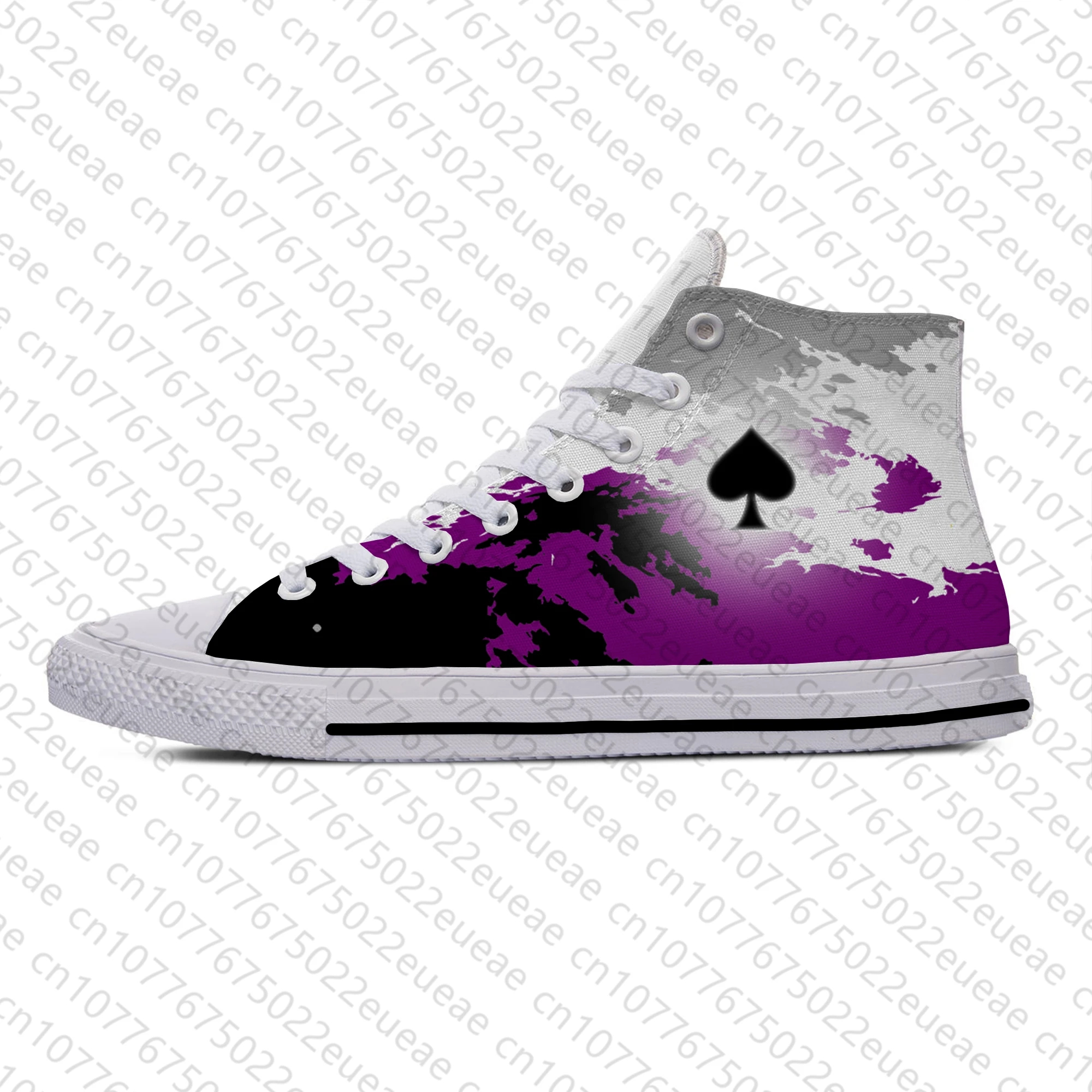 Ace Aro Aromantic Asexual Asexuality Pride Flag Casual Cloth Shoes High Top Lightweight Breathable 3D Print Men Women Sneakers