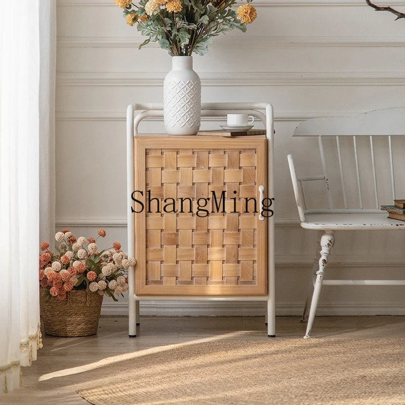 

FG log ветер из цельного дерева с дверью креативный боковой шкаф простой ретро шкаф для хранения обуви