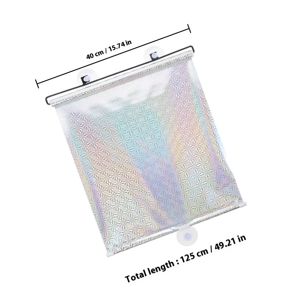 Household Window Shade Nail- Suction Cup Telescopic Sun Block Privacy Protect Curtain Breathable Window Cover