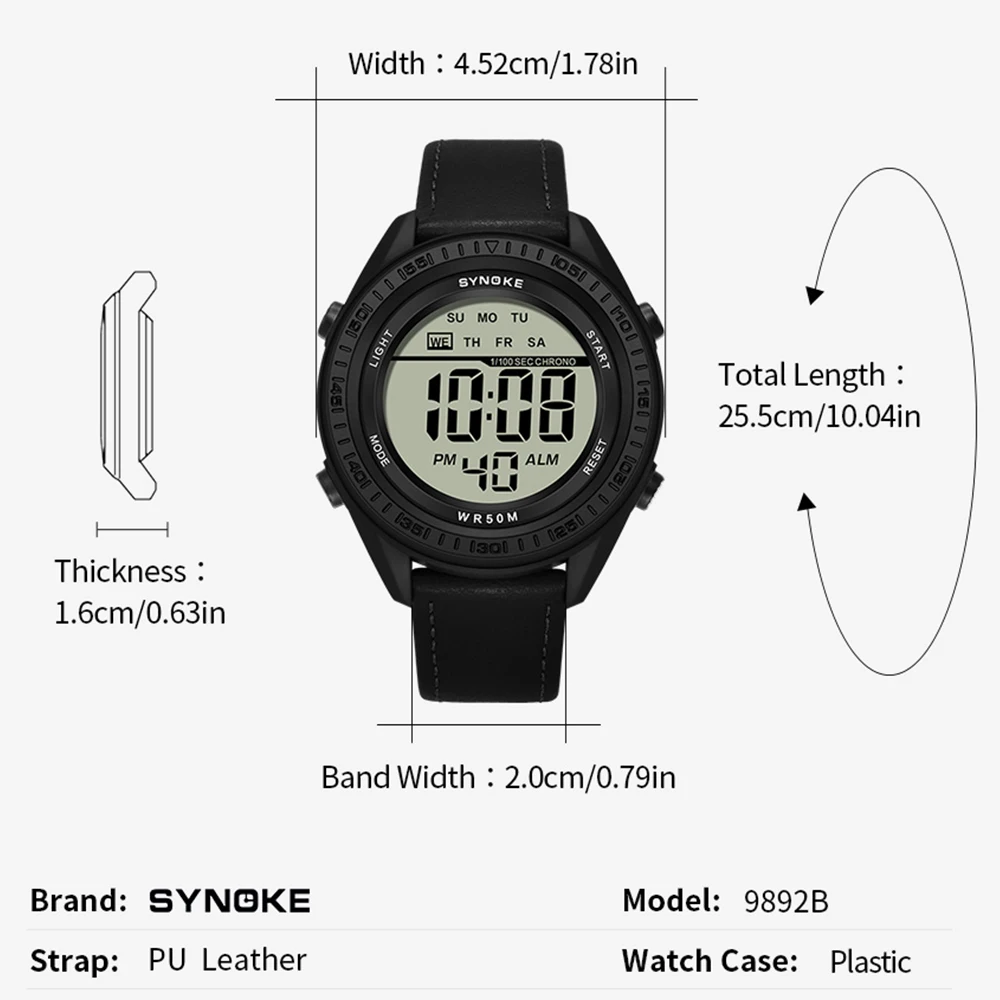 Electronic Luminous Digital Watch For Men, Waterproof Digital Watch