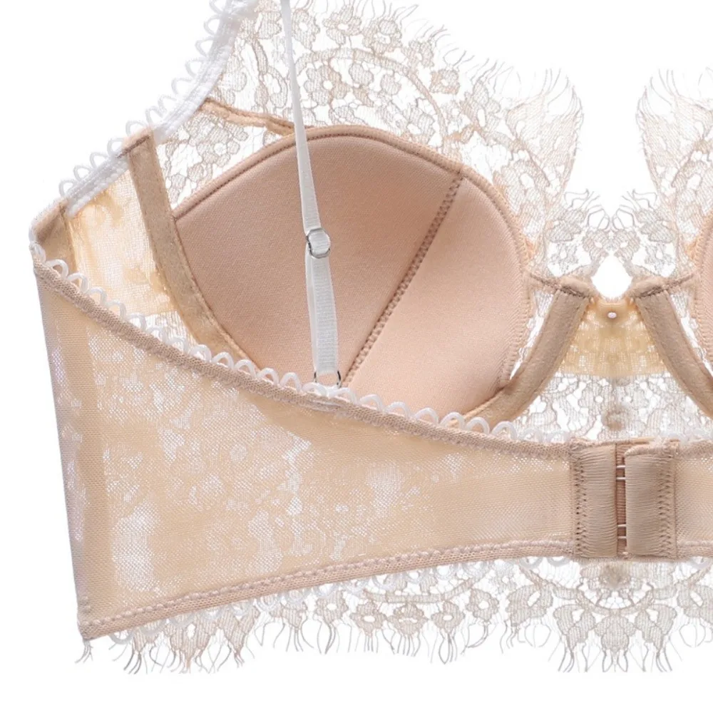 Sexy krajková francouzská krajková podprsenka prodyšná pohodlná podprsenka proti prohýbání ultra tenká sexy krajková podprsenka pro ženy - náhled 2