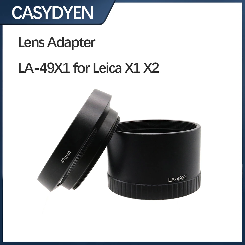 45mm Lens Adapter Hood LA-49X1 Adapter Tube Screw Aluminum Alloy For Camera Lens Compatible For Leica X1 x 2 Digital Camera