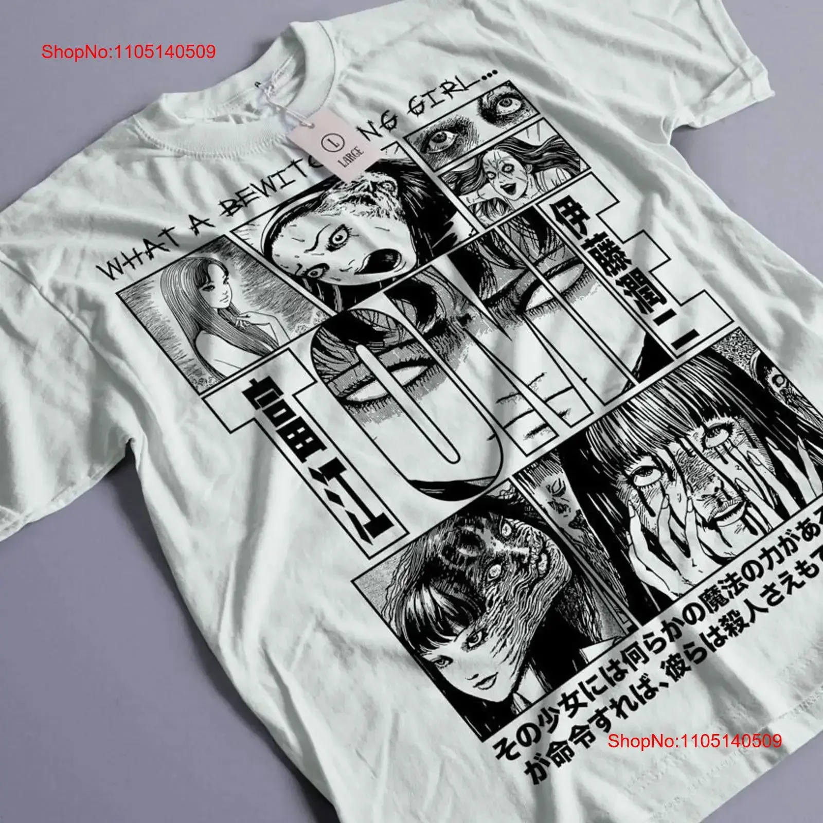 Junji Ito Uzumaki camiseta Horror Japón Guro Anime divertido negro todas las tallas vintage lavado ligeramente Unisex transpirable cómodo