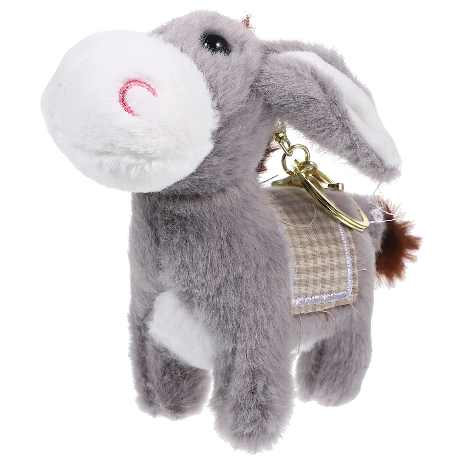 Keychain Donkey Plush Pendants Animal Charms Keychains Purse Hanging Ornaments Grey Bag Decor Lovely