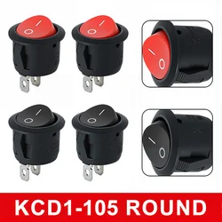 5/20pcs  KCD1 Round Rocker Switch 2Pin ON-OFF 6A/250VAC 10A/125VAC SPST 23mm Car Push Button Switches
