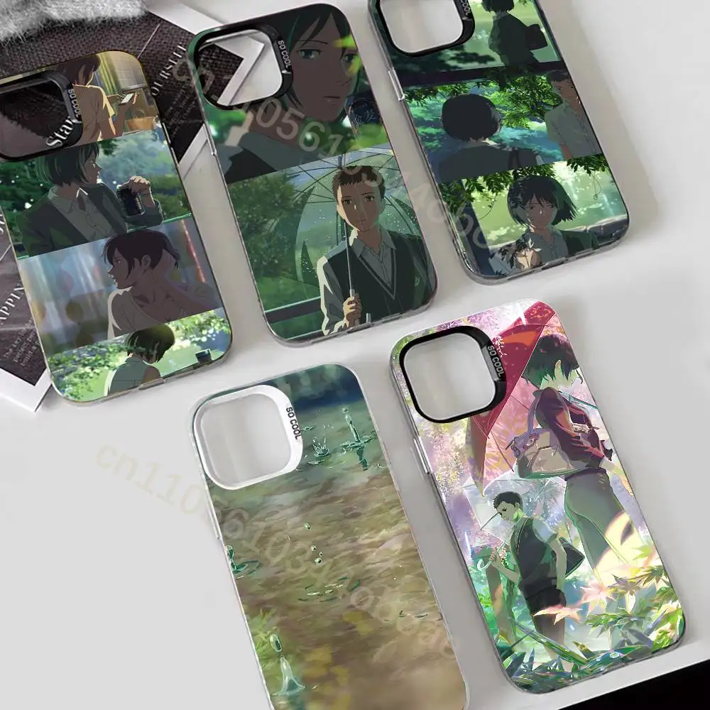 

Anime The G-Garden of Words Phone Case For iPhone 17,16,15,14,13,12,11,Pro,Max,Plus Soft Black Cover