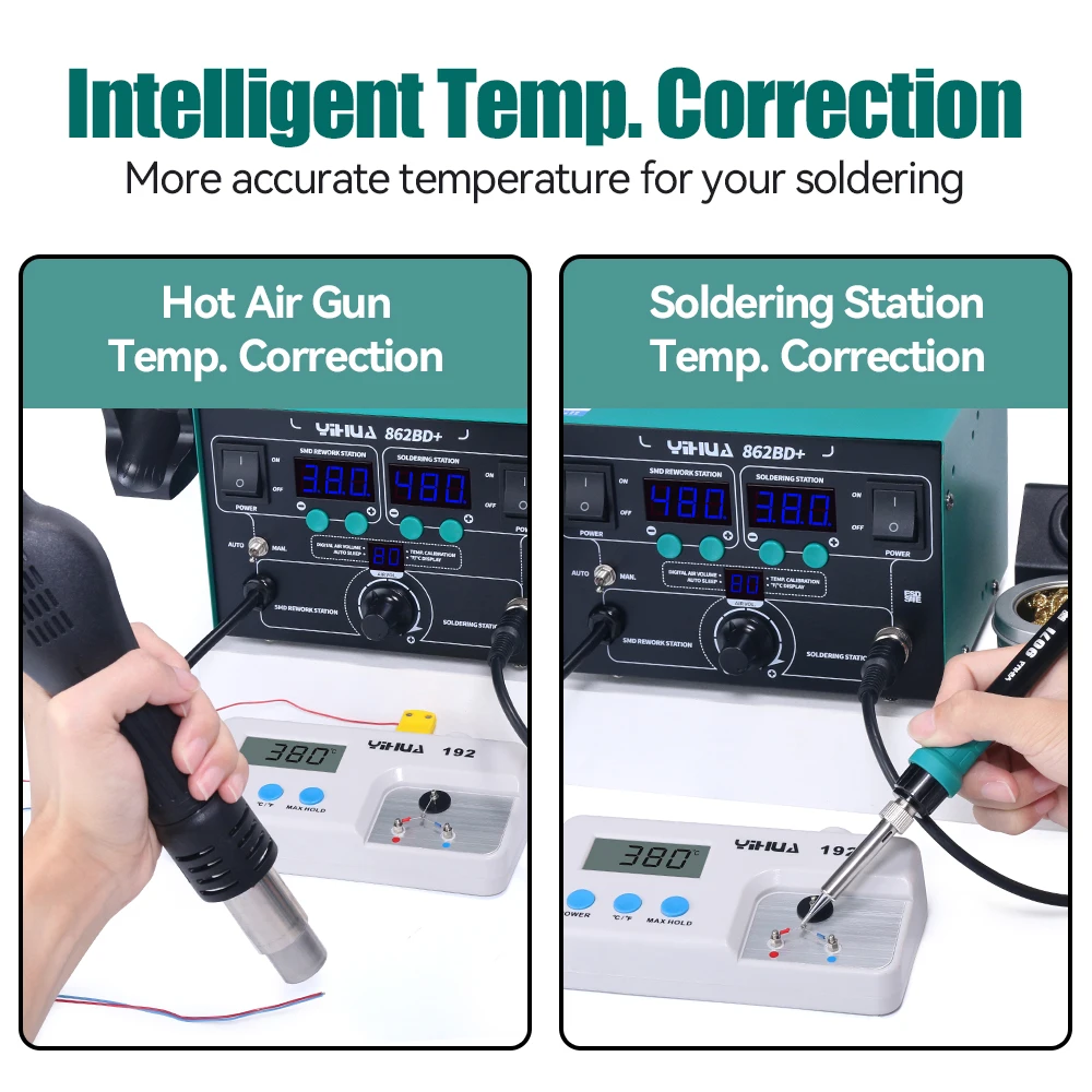 YIHUA 862BD+ Hot Air Gun Soldering Station 720W High Power With Imported Heater Used For Mobile Phone Welding Repair Tool