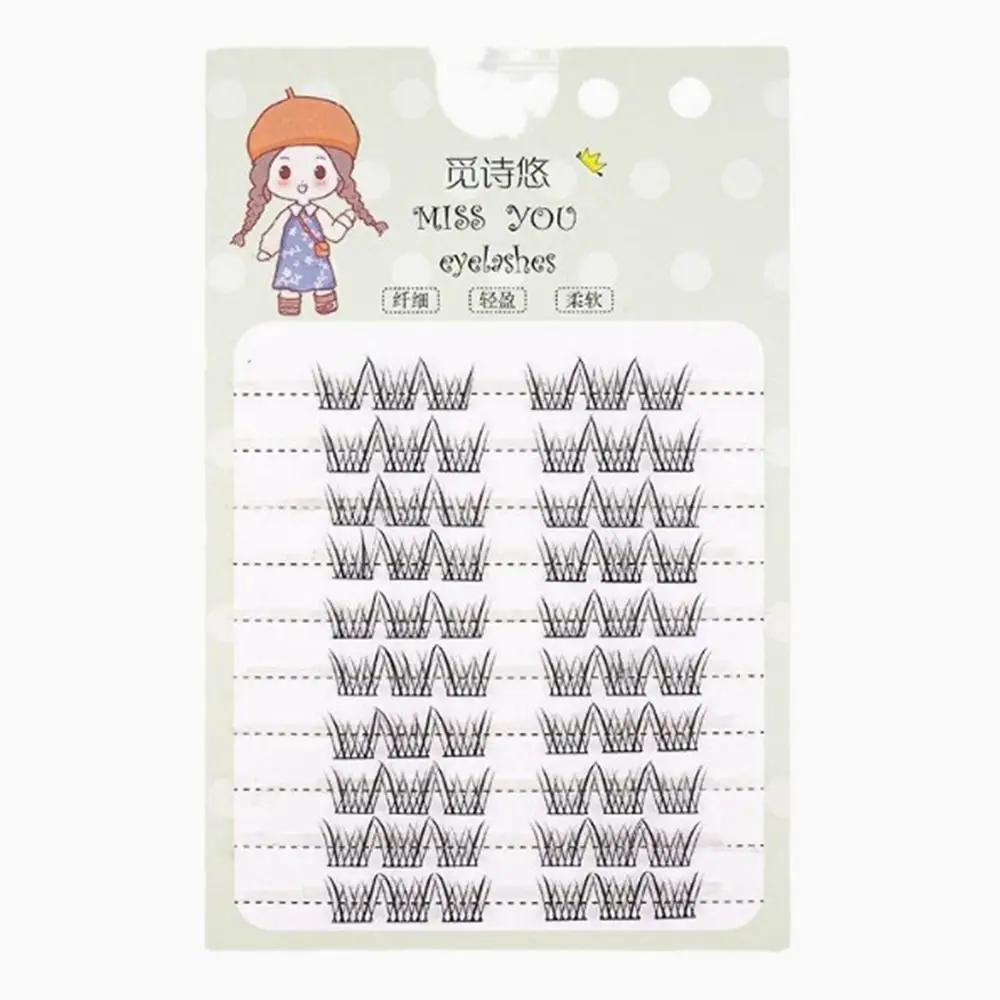 Novo diy cílios postiços raposa fofo preto anime cílios 10 linhas de extensão cílios