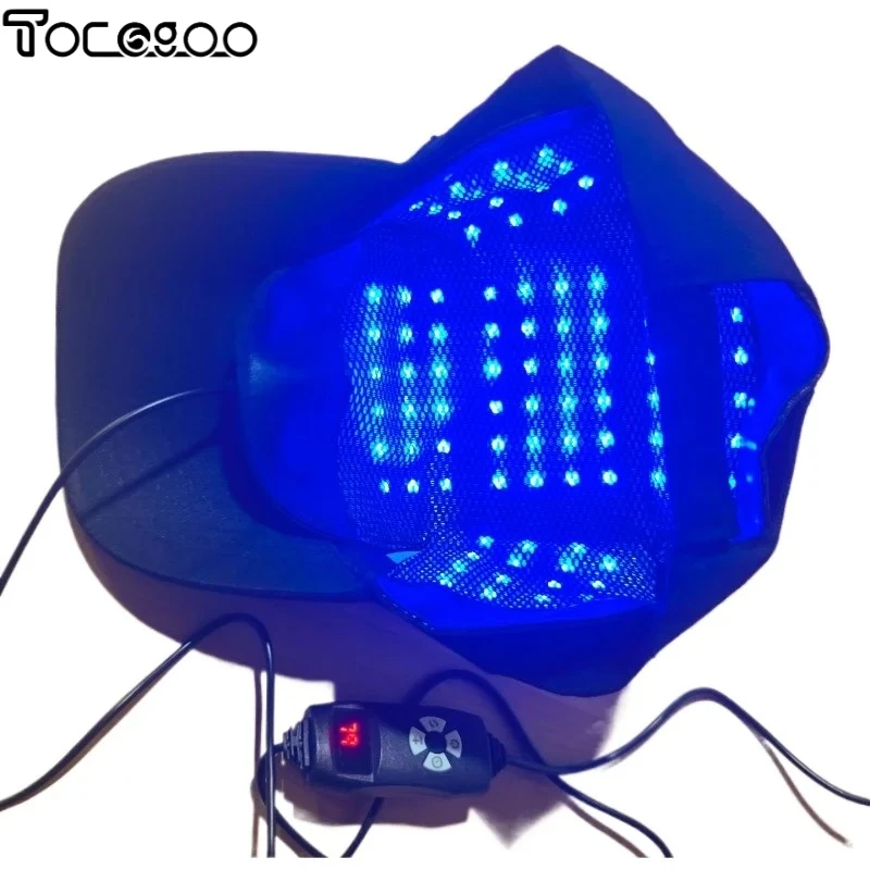 100PCS LED 3 Wavelength 460nm 660nm 850nm Red Light Therapy Cap for Hair Regrowth Scalp Care USB Charging Men Women