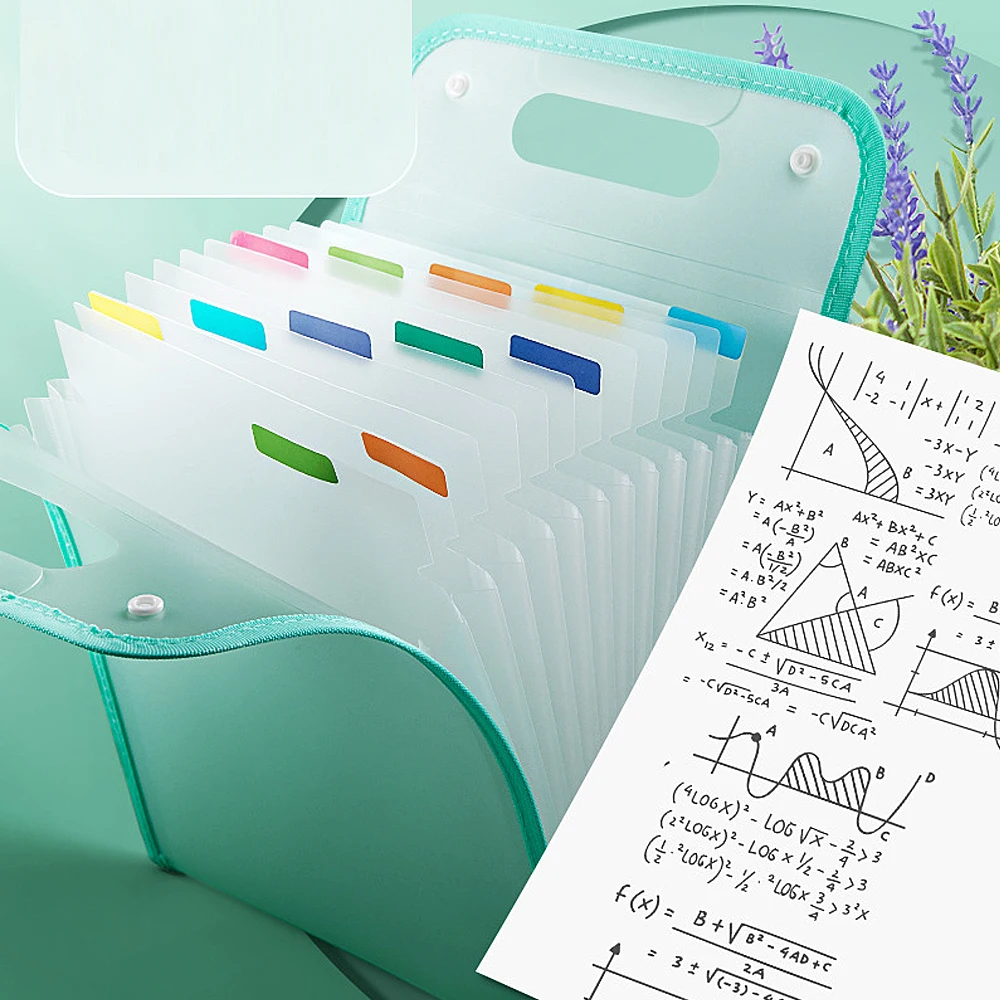 Vertical Organ Pack Examination Paper Storage and Sorting 13 Layers File Folders Students with Classification Expansion Bag