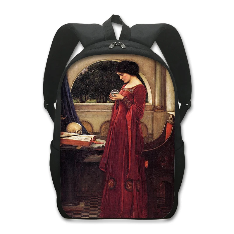 Famous John William Waterhouse Oil Painting Backpack Soul of The Rose School Bags for Teenager Daypack Travel Laptop Rucksack