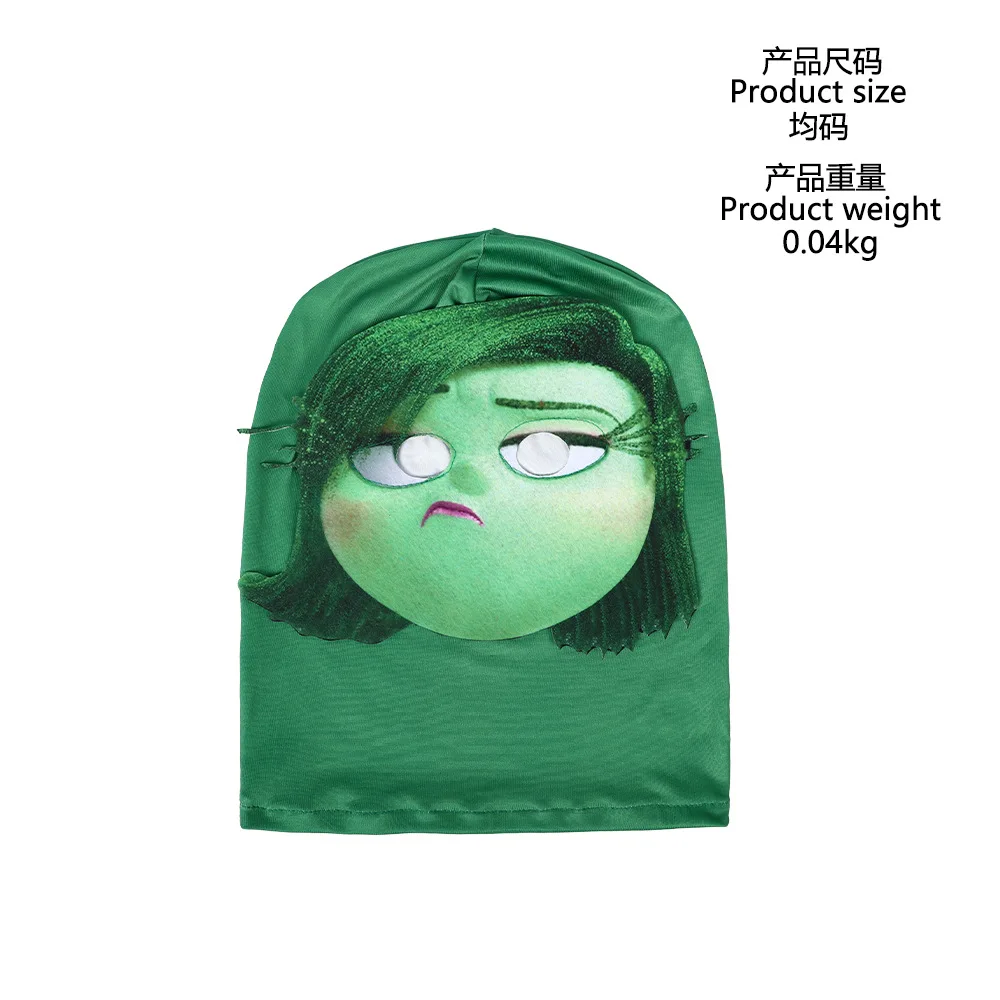 เด็กการ์ตูน 4PCS ภาพยนตร์ Disgust คอสเพลย์เครื่องแต่งกายชุดเจ้าหญิงดอกไม้ + เข็มขัด + ผ้าพันคอ + หมวกสาวฮาโลวีน Carnival Party Dress Up