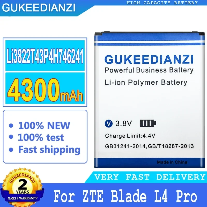 

Фонарь, 4300 мАч, Li3822T43P4H746241 для ZTE Blade L4 Pro A465 A475 TWM Amazing X3s A315 L4Pro, фонарь