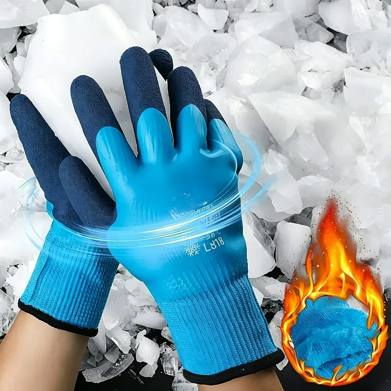 Thermal Plush Work Gloves Women Men Winter Windproof Coldproof Mittens for Worker Builder Hands Protection Waterproof Gloves