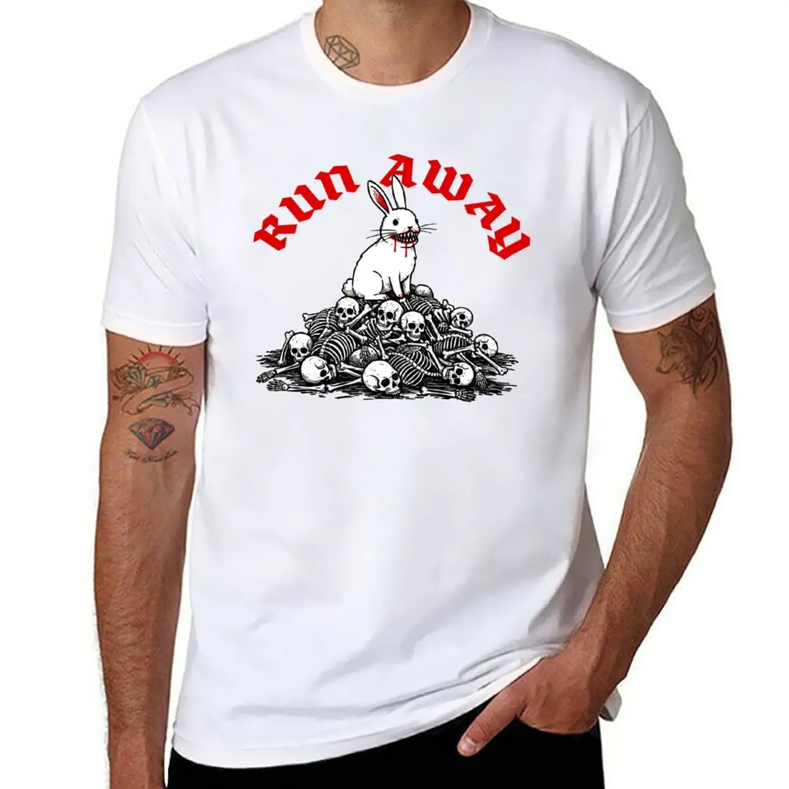 

MP Run Away T-Shirt man graphic t shirt funny t shirts dark humor T-Shirt